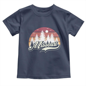 Missouri Travel Gift Toddler T Shirt Vintage Forest River Landscape TS12 Navy Print Your Wear