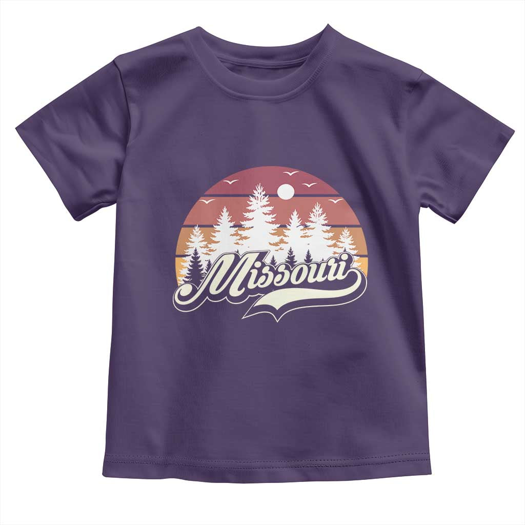 Missouri Travel Gift Toddler T Shirt Vintage Forest River Landscape TS12 Purple Print Your Wear