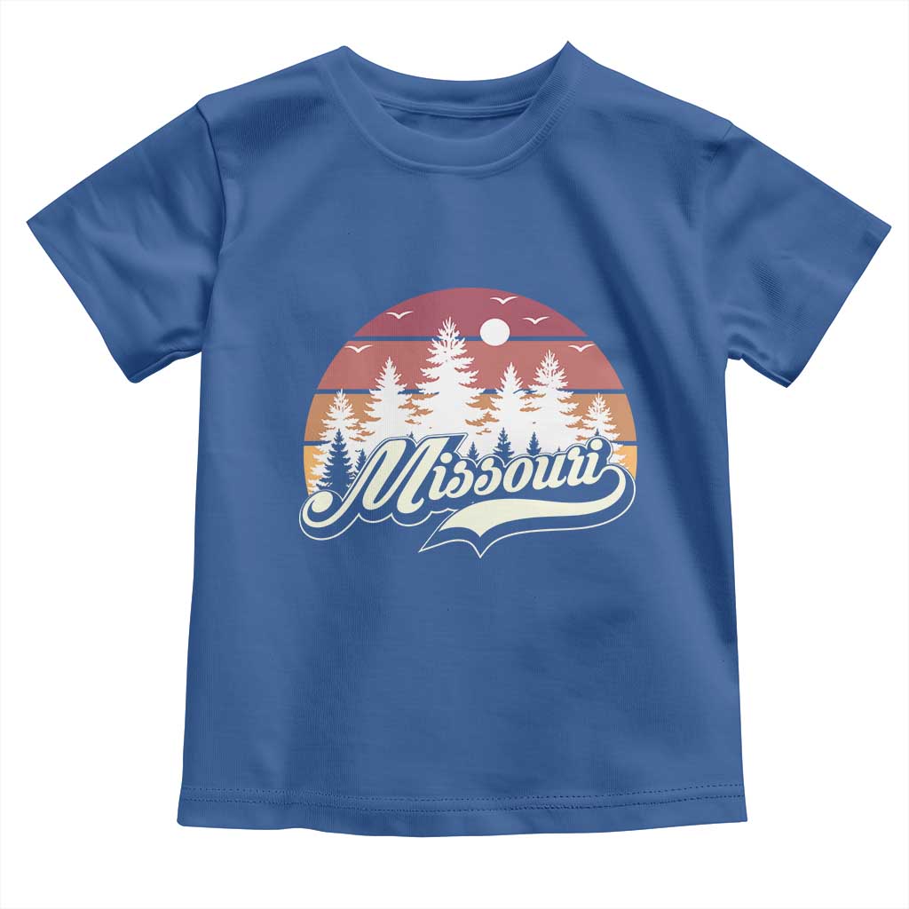 Missouri Travel Gift Toddler T Shirt Vintage Forest River Landscape TS12 Royal Blue Print Your Wear