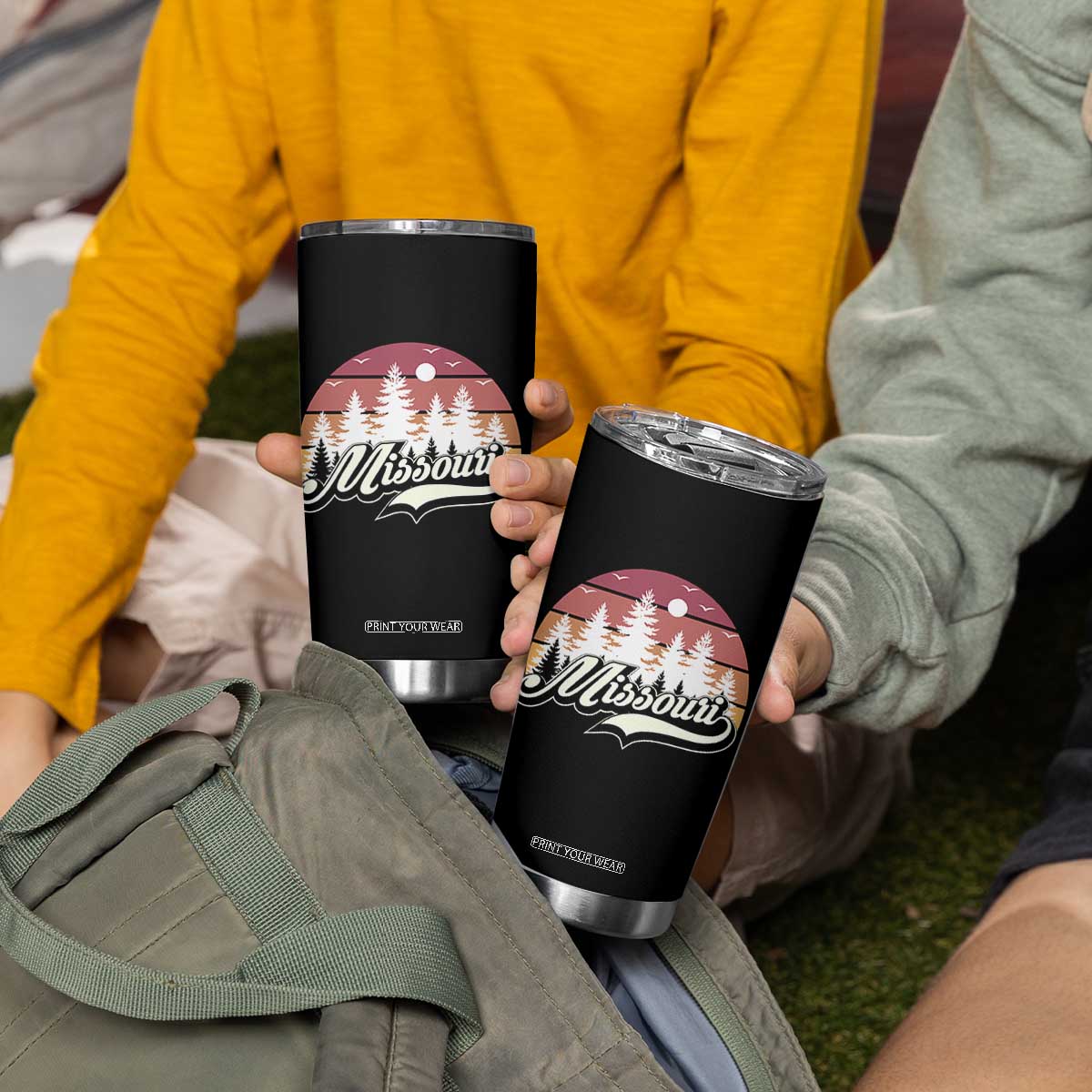 Missouri Travel Gift Tumbler Cup Vintage Forest River Landscape TS12 Print Your Wear