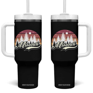 Missouri Travel Gift Tumbler With Handle Vintage Forest River Landscape TS12 One Size: 40 oz Black Print Your Wear