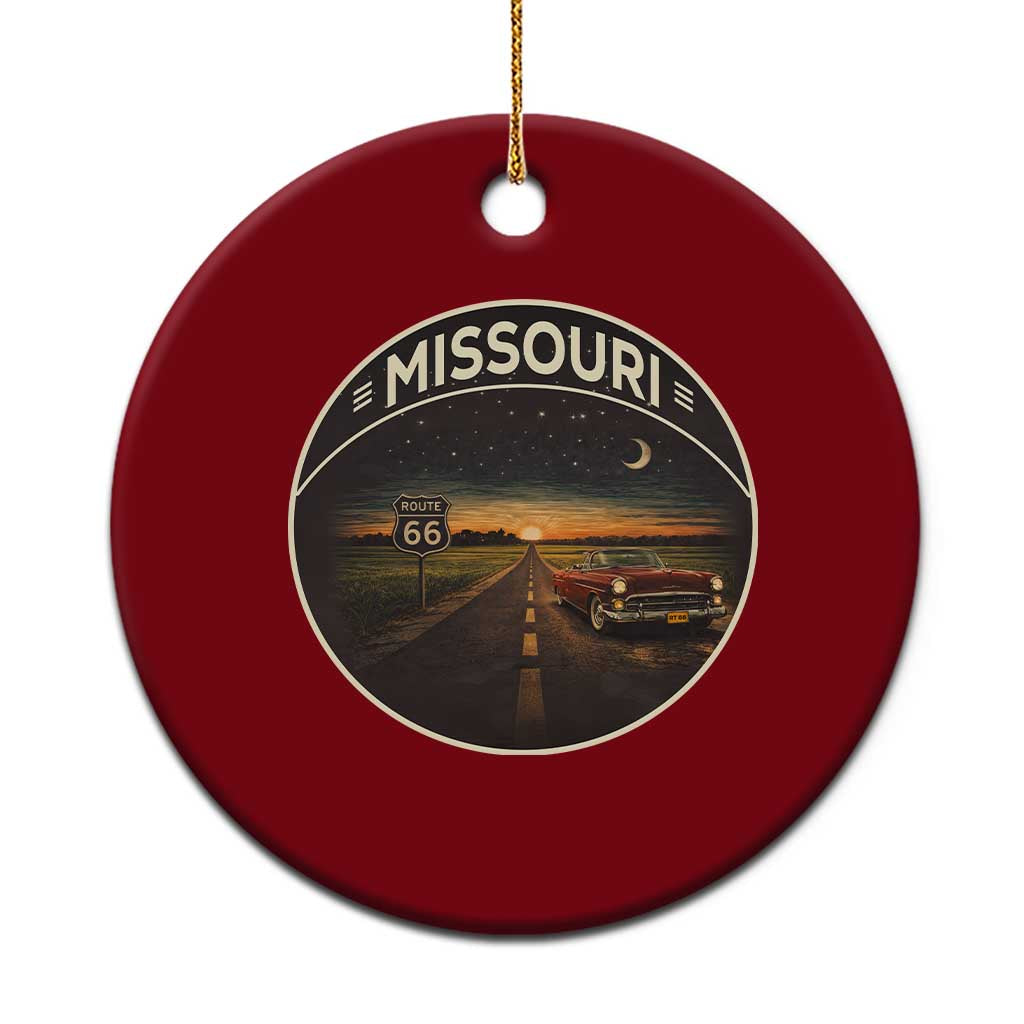 Missouri State Route Highway 66 Ceramic Ornament Mother Road Travel Gift TS12 1pc Red Print Your Wear