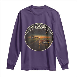 Missouri State Route Highway 66 Long Sleeve Shirt Mother Road Travel Gift TS12 Purple Print Your Wear