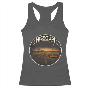 Missouri State Route Highway 66 Racerback Tank Top Mother Road Travel Gift TS12 Dark Heather Print Your Wear