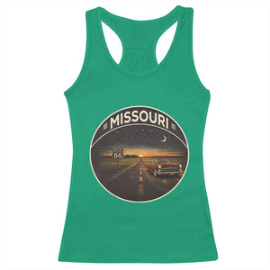 Missouri State Route Highway 66 Racerback Tank Top Mother Road Travel Gift TS12 Irish Green Print Your Wear