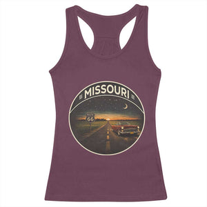 Missouri State Route Highway 66 Racerback Tank Top Mother Road Travel Gift TS12 Maroon Print Your Wear