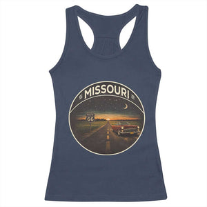Missouri State Route Highway 66 Racerback Tank Top Mother Road Travel Gift TS12 Navy Print Your Wear