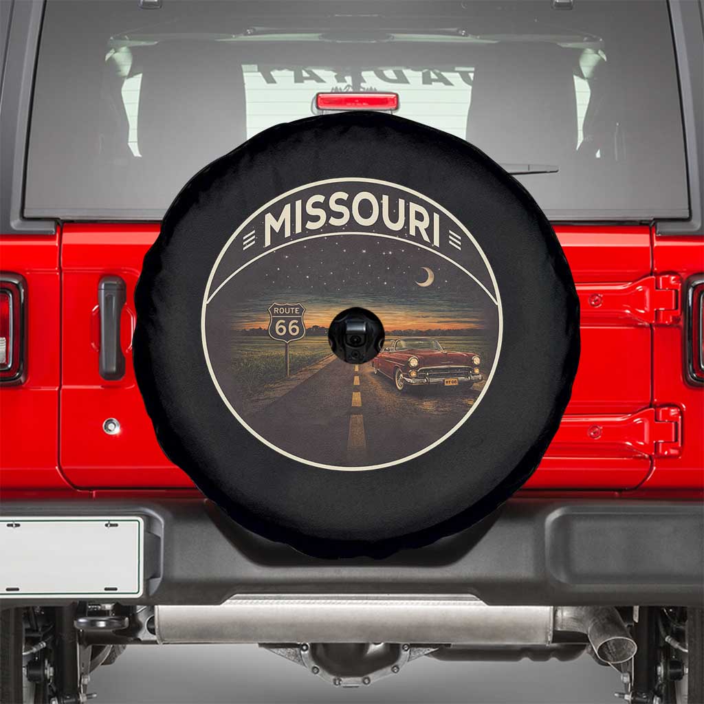 Missouri State Route Highway 66 Spare Tire Cover Mother Road Travel Gift TS12 Black Print Your Wear