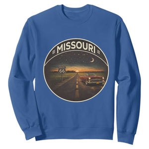Missouri State Route Highway 66 Sweatshirt Mother Road Travel Gift TS12 Royal Blue Print Your Wear
