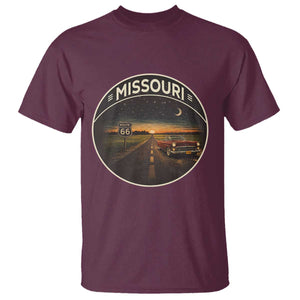 Missouri State Route Highway 66 T Shirt Mother Road Travel Gift TS12 Maroon Print Your Wear