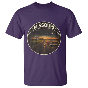 Missouri State Route Highway 66 T Shirt Mother Road Travel Gift TS12 Purple Print Your Wear