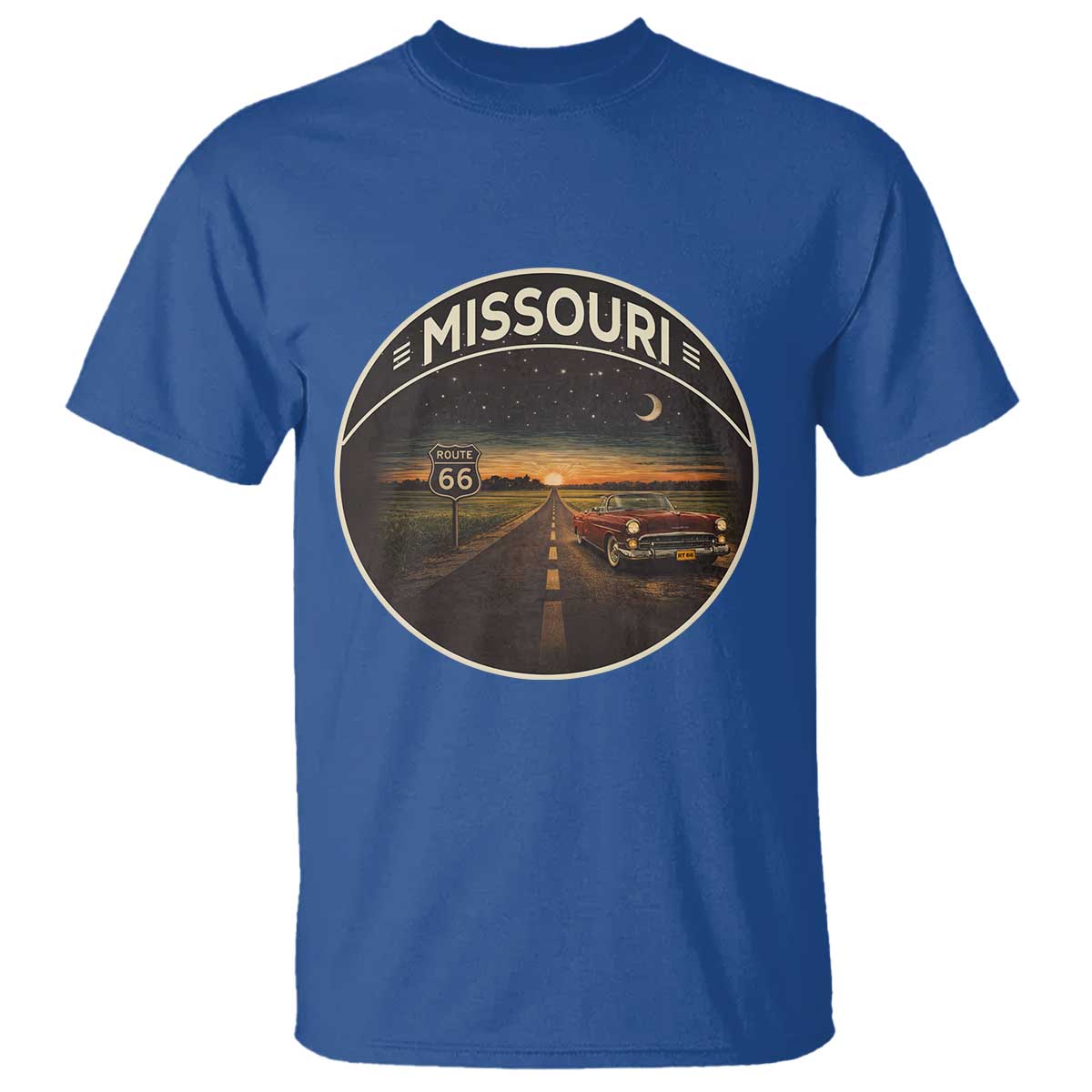 Missouri State Route Highway 66 T Shirt Mother Road Travel Gift TS12 Royal Blue Print Your Wear