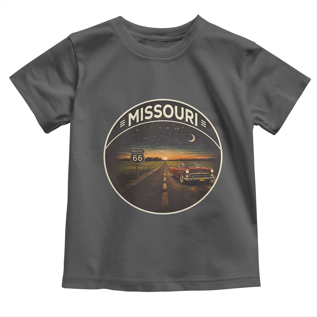 Missouri State Route Highway 66 Toddler T Shirt Mother Road Travel Gift TS12 Dark Heather Print Your Wear