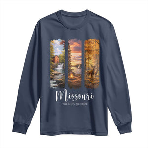Missouri The Show Me State Long Sleeve Shirt Midwest Pride TS12 Navy Print Your Wear