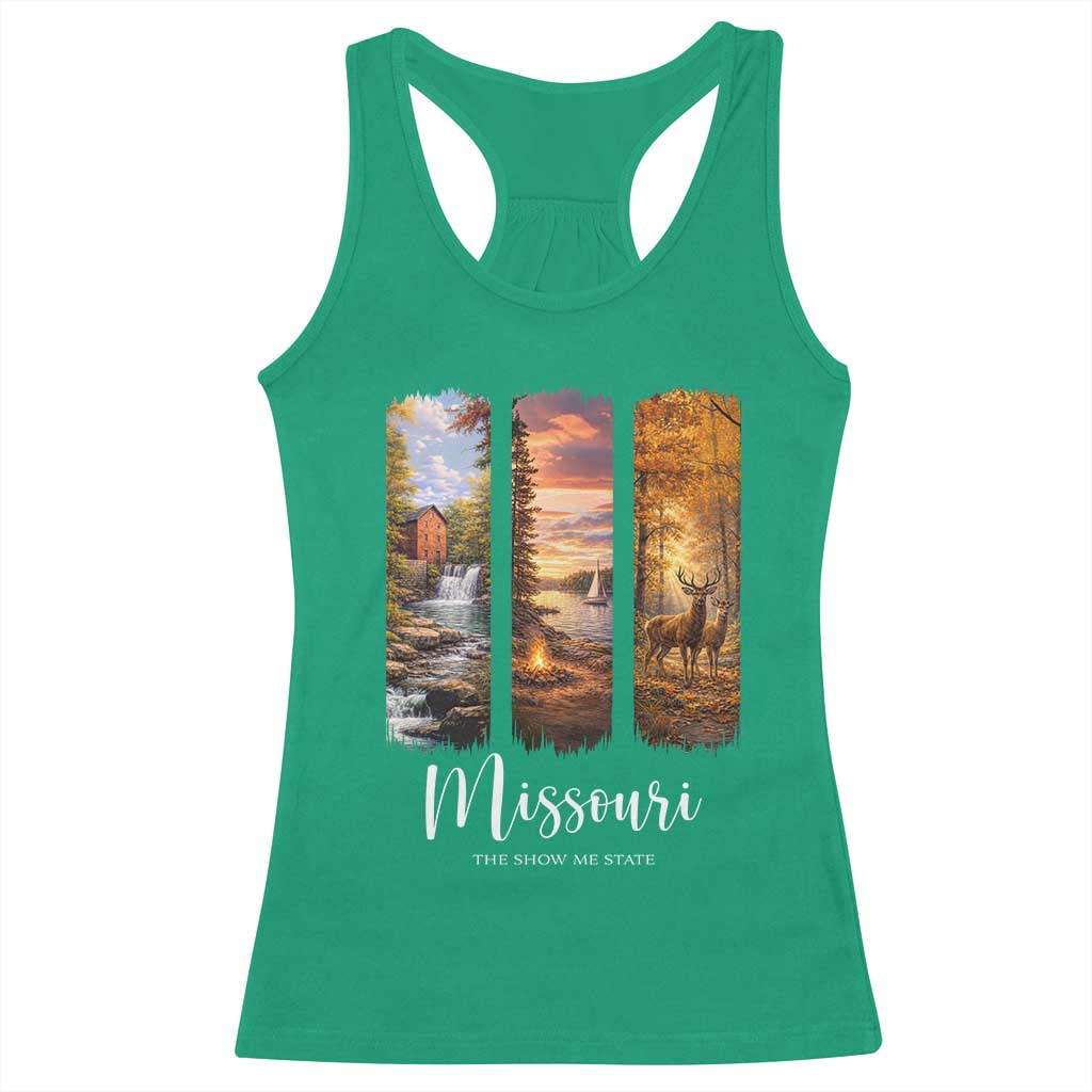 Missouri The Show Me State Racerback Tank Top Midwest Pride TS12 Irish Green Print Your Wear