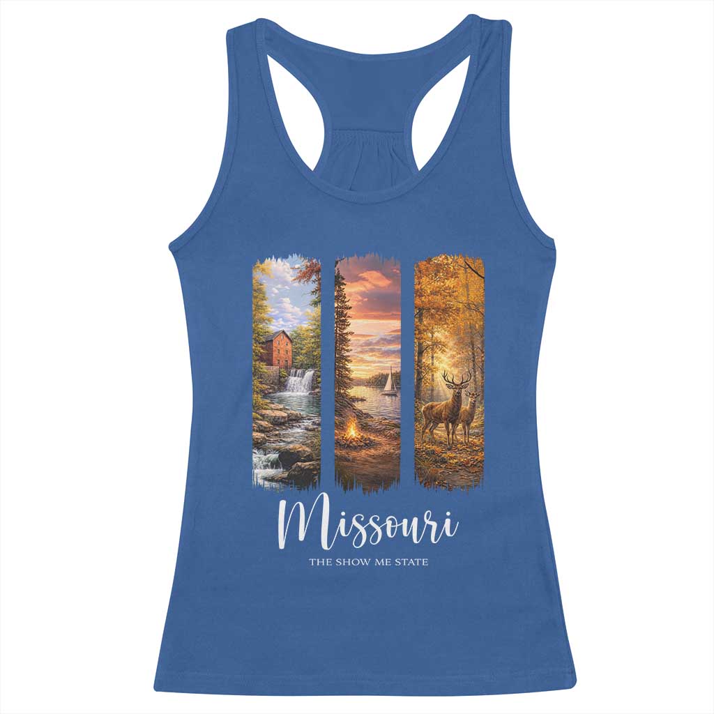 Missouri The Show Me State Racerback Tank Top Midwest Pride TS12 Royal Blue Print Your Wear