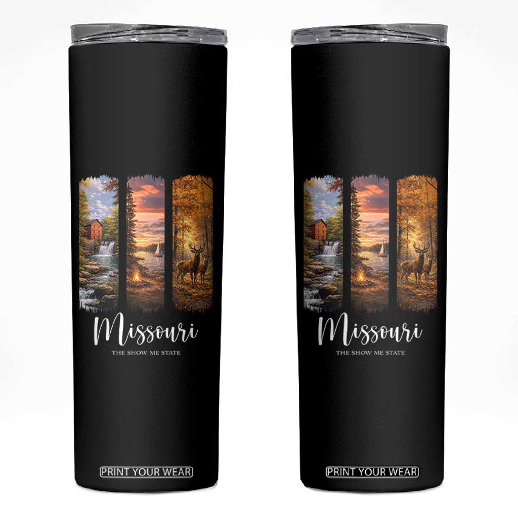 Missouri The Show Me State Skinny Tumbler Midwest Pride TS12 Black Print Your Wear