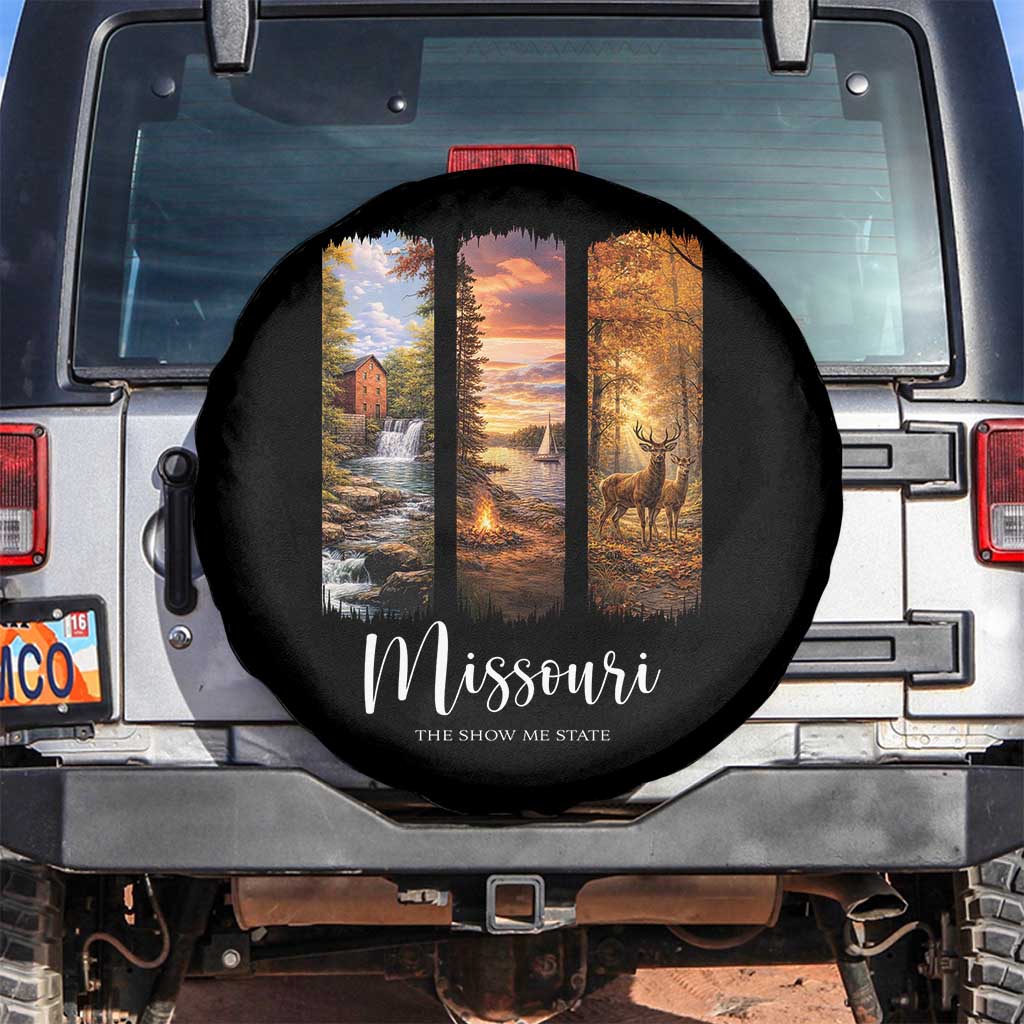 Missouri The Show Me State Spare Tire Cover Midwest Pride TS12 No hole Black Print Your Wear