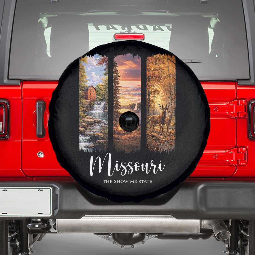 Missouri The Show Me State Spare Tire Cover Midwest Pride TS12 Black Print Your Wear