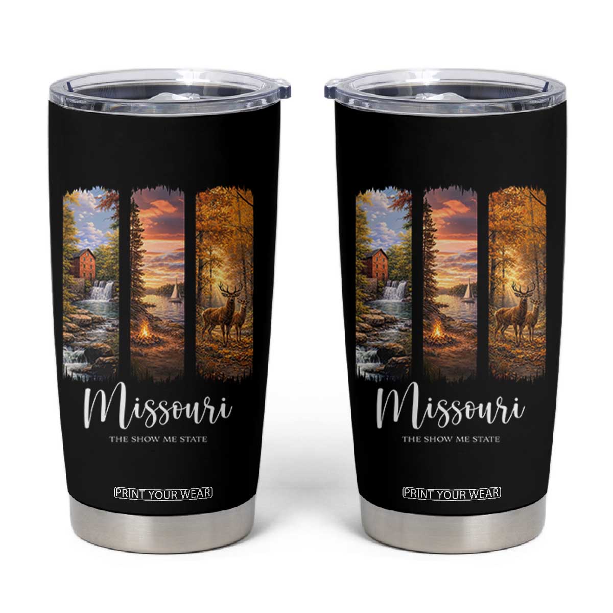 Missouri The Show Me State Tumbler Cup Midwest Pride TS12 Black Print Your Wear