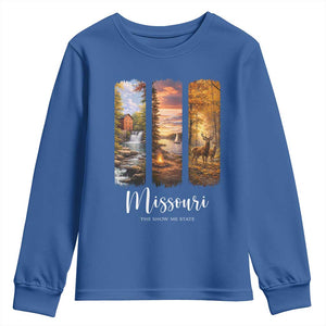 Missouri The Show Me State Youth Sweatshirt Midwest Pride TS12 Royal Blue Print Your Wear