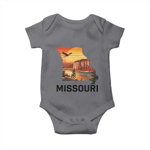 Missouri State Map Nature Travel Baby Onesie The Show Me State Pride TS12 Charcoal Print Your Wear