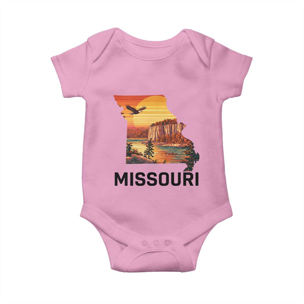 Missouri State Map Nature Travel Baby Onesie The Show Me State Pride TS12 Light Pink Print Your Wear