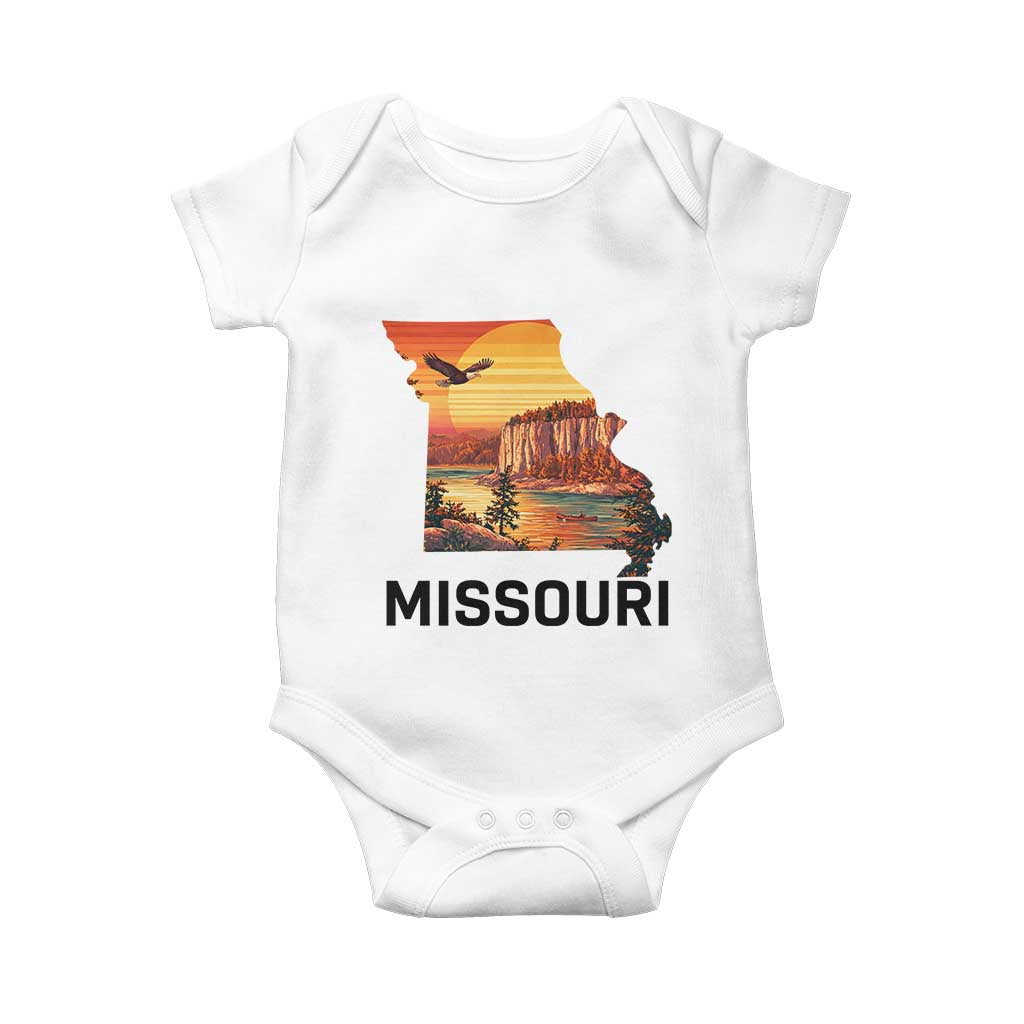 Missouri State Map Nature Travel Baby Onesie The Show Me State Pride TS12 White Print Your Wear