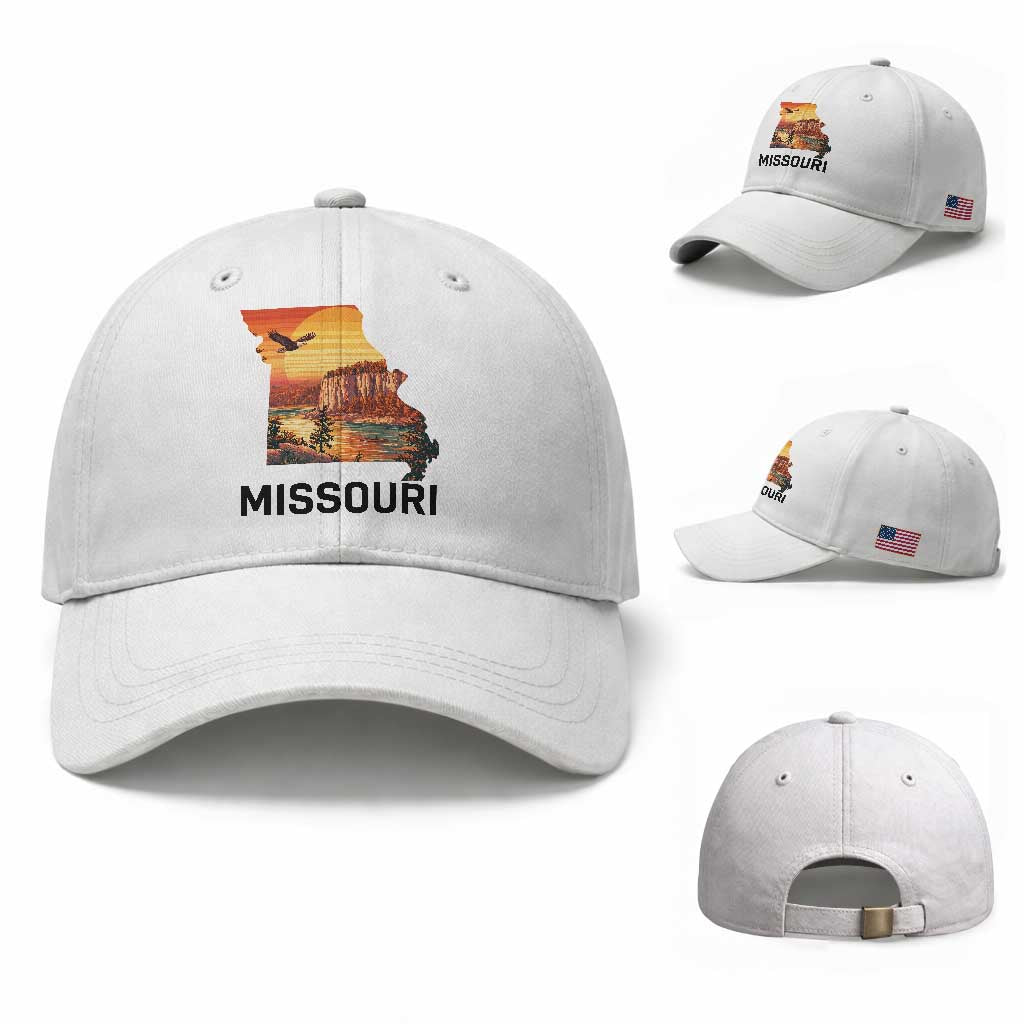 Missouri State Map Nature Travel Baseball Cap The Show Me State Pride TS12 Baseball Cap Universal Fit White Print Your Wear
