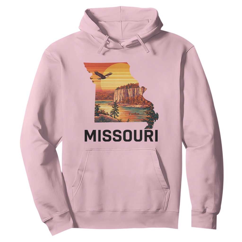Missouri State Map Nature Travel Hoodie The Show Me State Pride TS12 Light Pink Print Your Wear