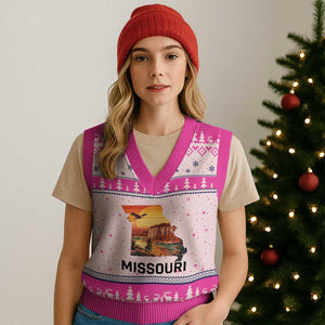 Missouri State Map Nature Travel V-Neck Knit Sweater Vest The Show Me State Pride TS12 Hot Pink Print Your Wear
