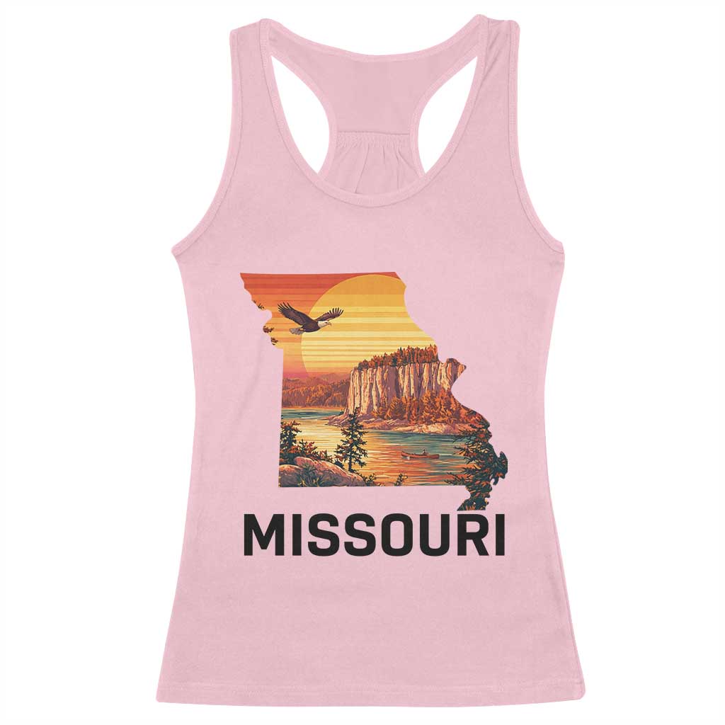 Missouri State Map Nature Travel Racerback Tank Top The Show Me State Pride TS12 Light Pink Print Your Wear