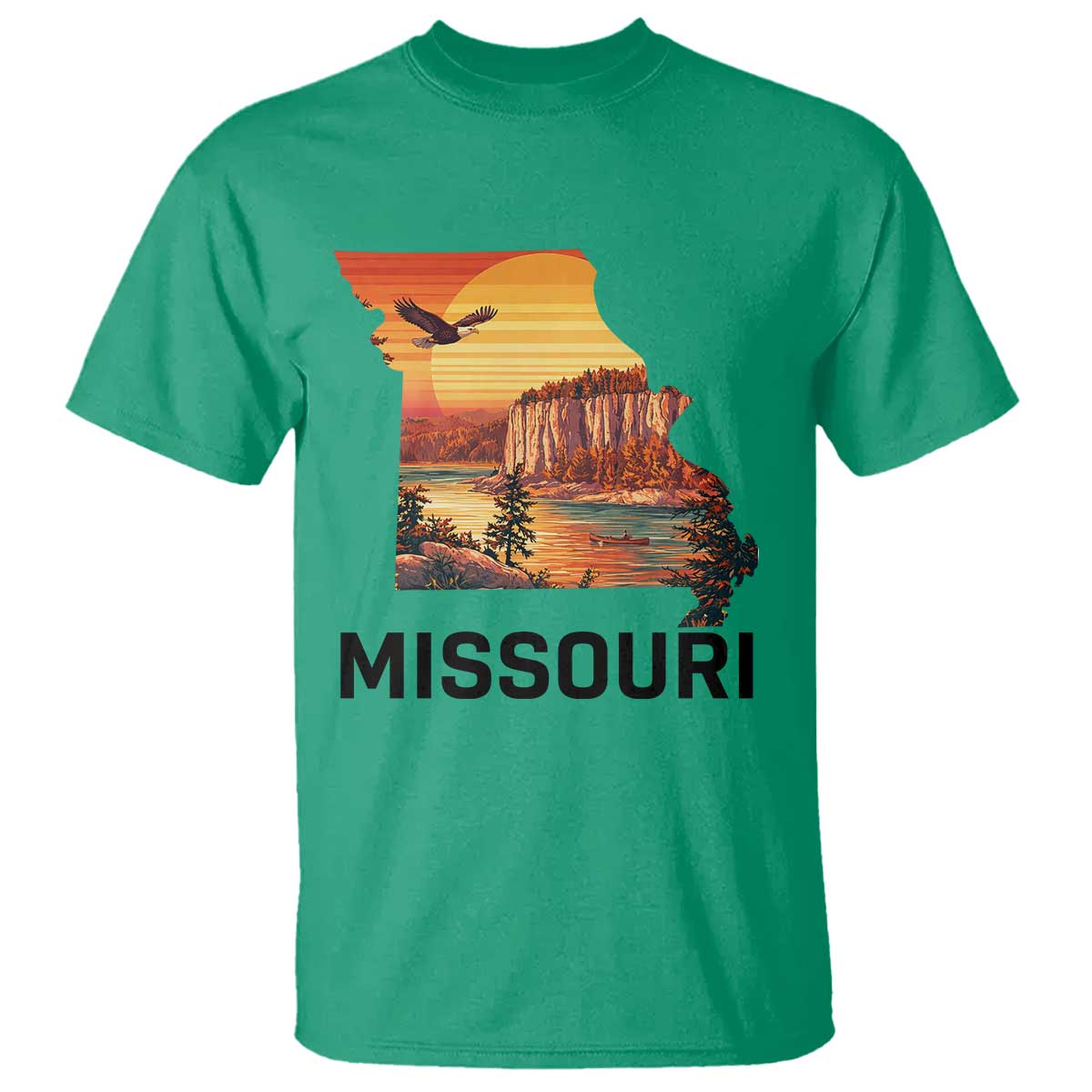 Missouri State Map Nature Travel T Shirt The Show Me State Pride TS12 Irish Green Print Your Wear