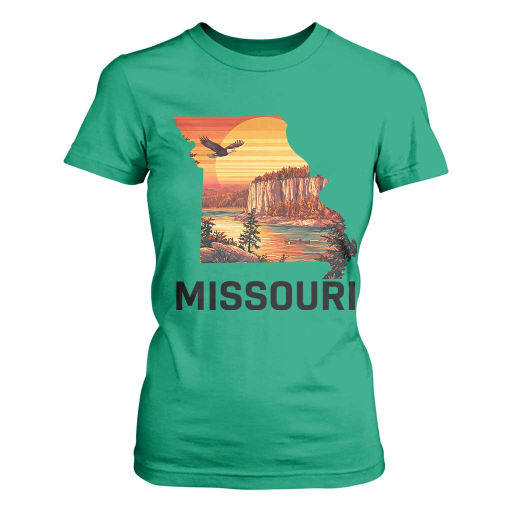 Missouri State Map Nature Travel T Shirt For Women The Show Me State Pride TS12 Irish Green Print Your Wear