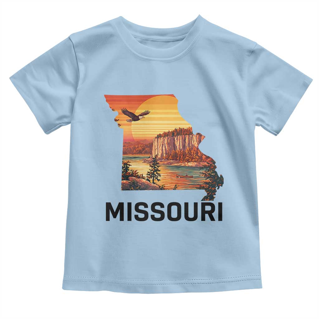 Missouri State Map Nature Travel Toddler T Shirt The Show Me State Pride TS12 Light Blue Print Your Wear