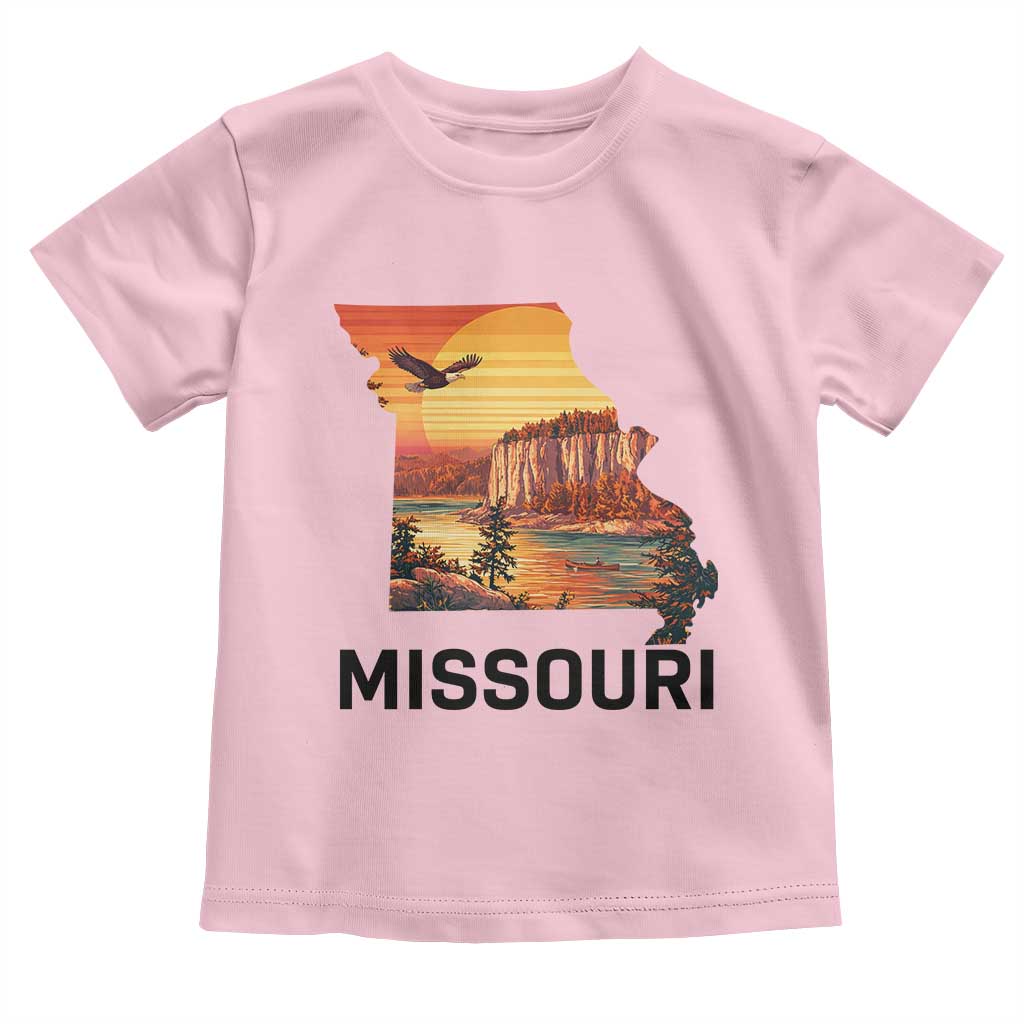 Missouri State Map Nature Travel Toddler T Shirt The Show Me State Pride TS12 Light Pink Print Your Wear