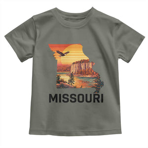 Missouri State Map Nature Travel Toddler T Shirt The Show Me State Pride TS12 Military Green Print Your Wear