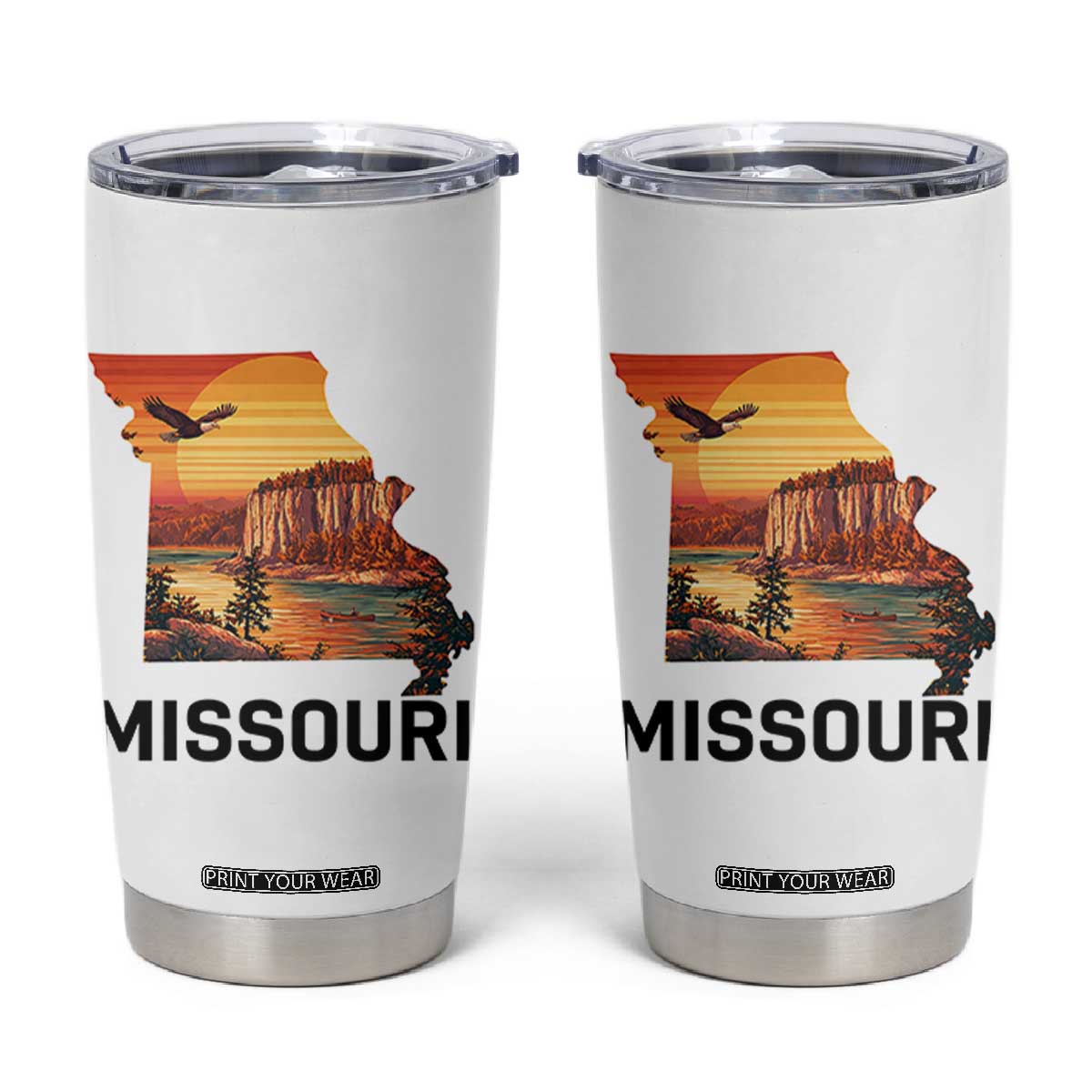Missouri State Map Nature Travel Tumbler Cup The Show Me State Pride TS12 White Print Your Wear