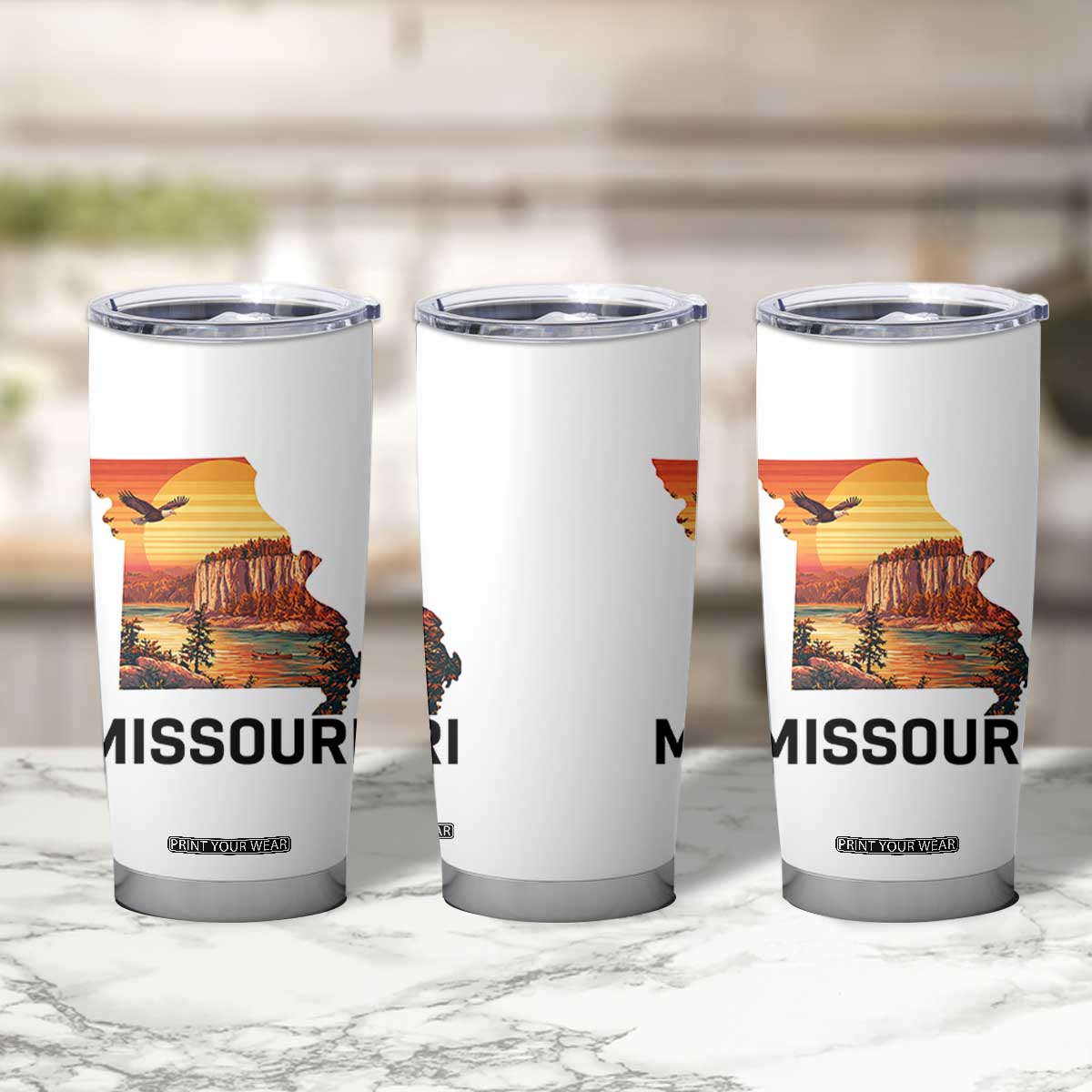 Missouri State Map Nature Travel Tumbler Cup The Show Me State Pride TS12 Print Your Wear