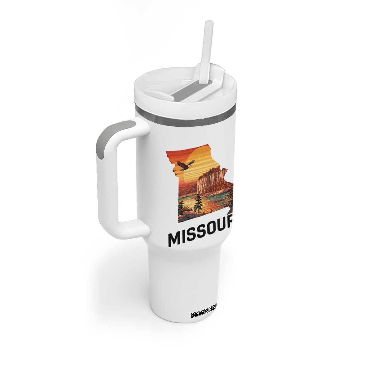 Missouri State Map Nature Travel Tumbler With Handle The Show Me State Pride TS12 Print Your Wear