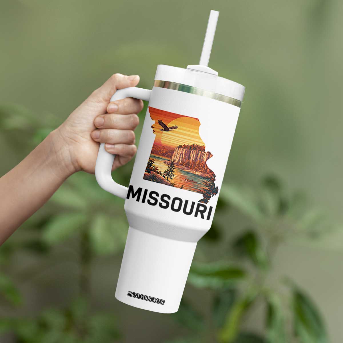 Missouri State Map Nature Travel Tumbler With Handle The Show Me State Pride TS12 Print Your Wear