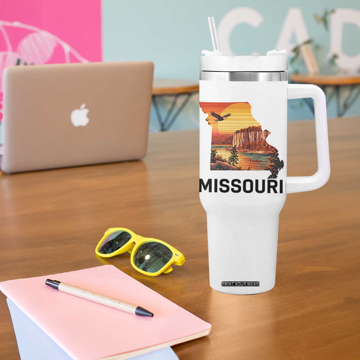 Missouri State Map Nature Travel Tumbler With Handle The Show Me State Pride TS12 Print Your Wear
