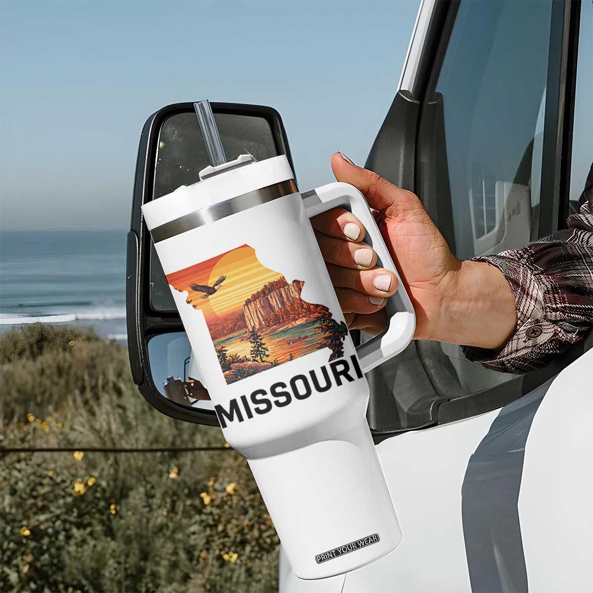 Missouri State Map Nature Travel Tumbler With Handle The Show Me State Pride TS12 Print Your Wear