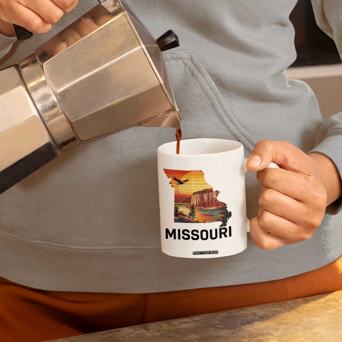 Missouri State Map Nature Travel Coffee Mug The Show Me State Pride TS12 Print Your Wear