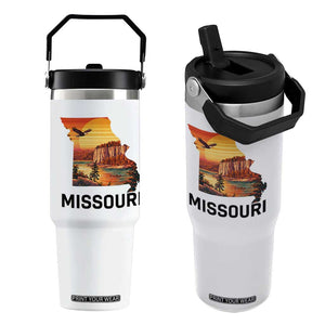 Missouri State Map Nature Travel Flip Straw Tumbler The Show Me State Pride TS12 One Size: 30 oz White Print Your Wear