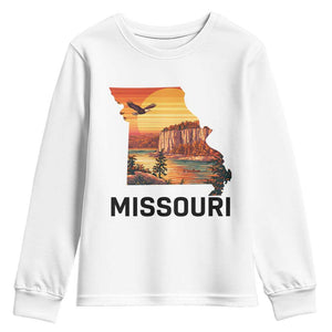 Missouri State Map Nature Travel Youth Sweatshirt The Show Me State Pride TS12 White Print Your Wear