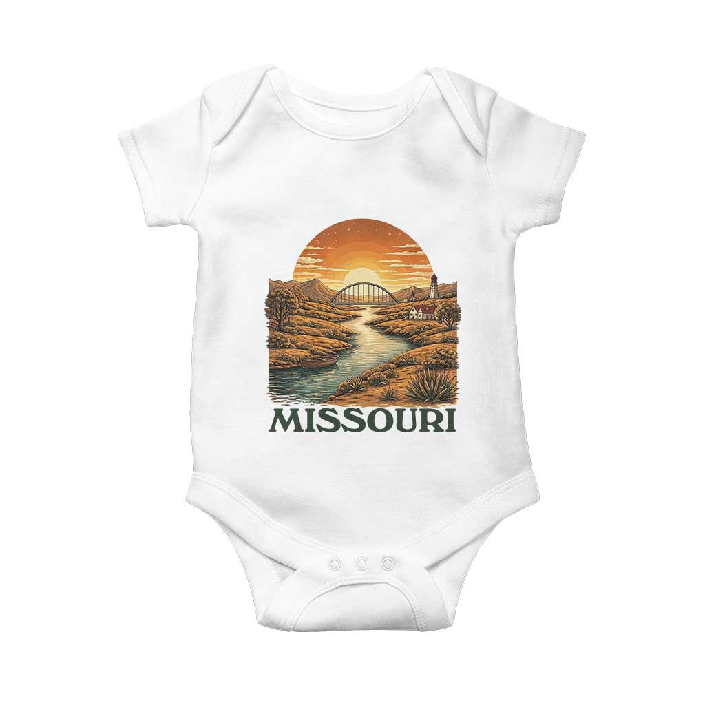 Missouri Outdoors Adventure Baby Onesie The Show Me State Souvenir TS12 White Print Your Wear
