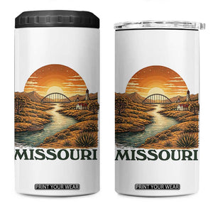 Missouri Outdoors Adventure 4 in 1 Can Cooler Tumbler The Show Me State Souvenir TS12 One Size: 16 oz White Print Your Wear