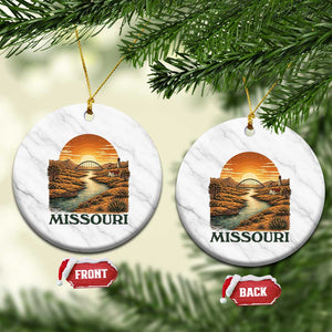 Missouri Outdoors Adventure Ceramic Ornament The Show Me State Souvenir TS12 1pc White Marble Print Your Wear
