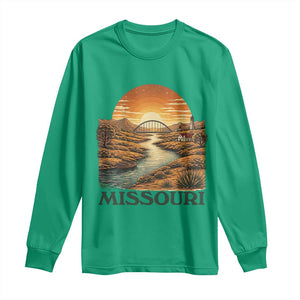 Missouri Outdoors Adventure Long Sleeve Shirt The Show Me State Souvenir TS12 Irish Green Print Your Wear